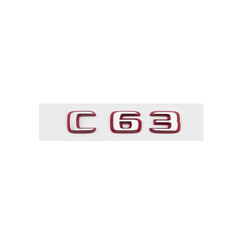 Suitable for Mercedes Benz Rear Letter Sticker Silver Red Version C63S GT63S S63LGLE53 SL63S Modification W205 W206 C190 X290