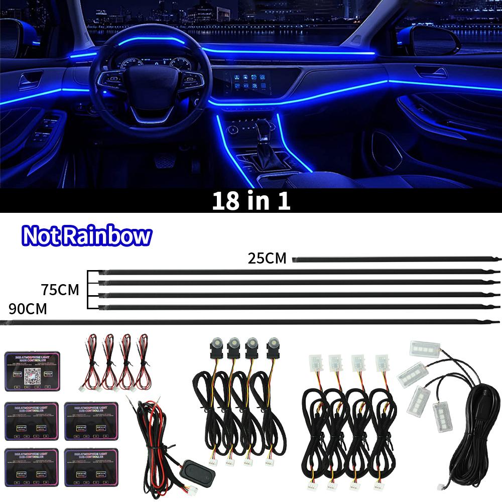Symphony 18IN1 Car Interior Lighting LED Strip Neon Auto Ambient Lights RGB Waterproof with App Control LED Car Atmosphere Light