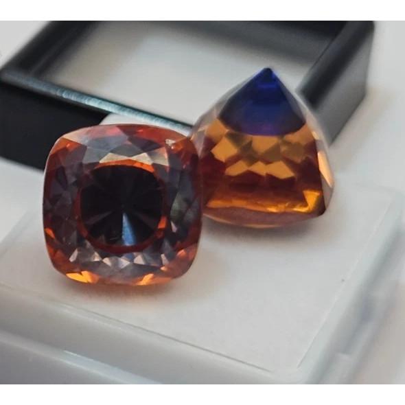 45+ Ct Pitambari Sapphire For Earring Cushion Cut Fabulous Certified Gemstone