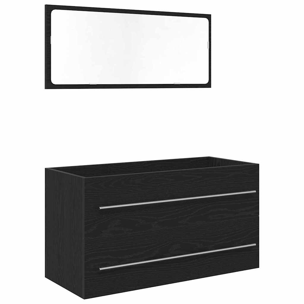 Washbasin Cabinet in Black Oak Look 90 x 45 x 1.5 cm