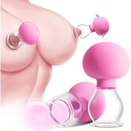 Nipple Sucker Adult Sex Toys - 1 Pair BDSM Nipple Toys Stimulator for Couples Pleasure, Manual Suction Mini Foreplay Flirting Nipple Pump for Women