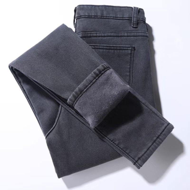 Women Thick Velvet Jeans Fleece  Warm Korean Fashion High Waist Skinny Elastic Pants Jean Casual Legging Winter