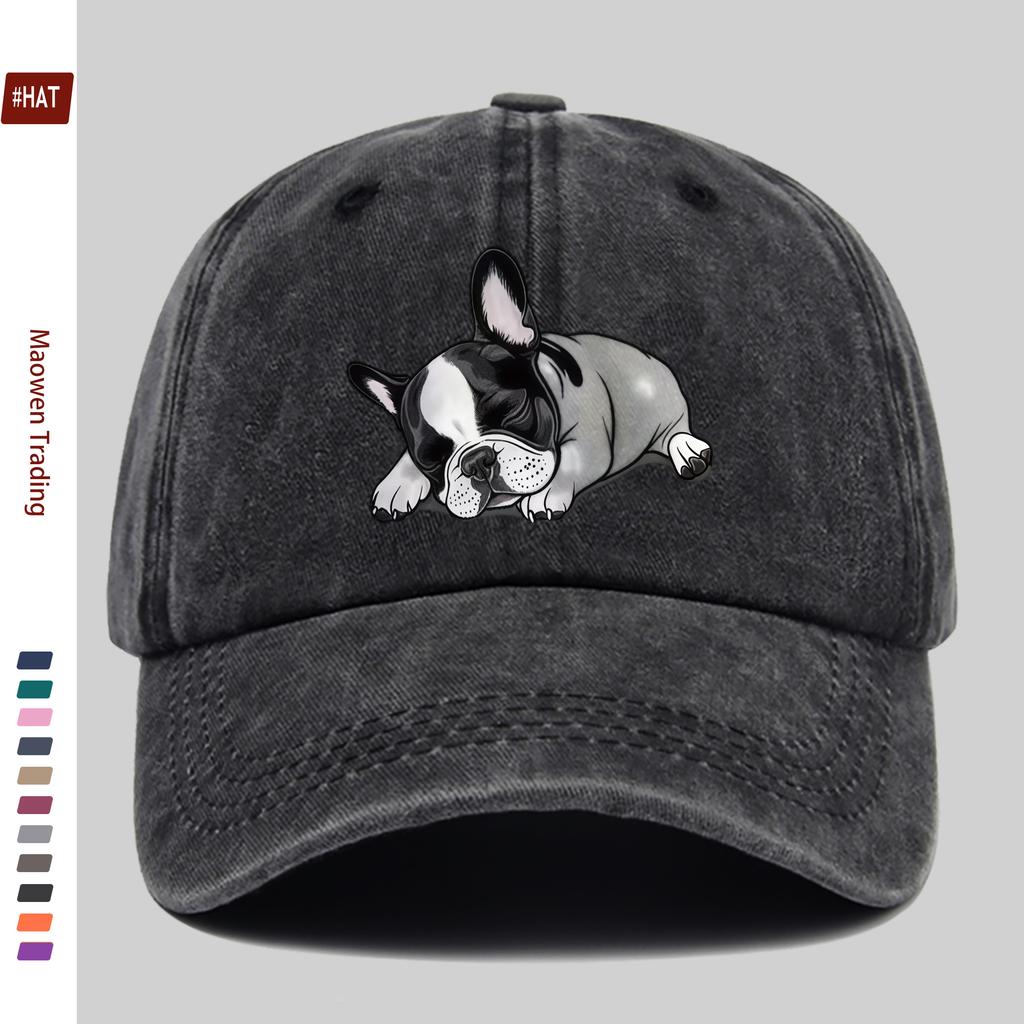 Cappellino da baseball unisex con stampa di simpatici carlini Decorazione casual per la casa Cappello da papà Cappello da camionista per il sole Fibbia lavata Copricapo regolabile