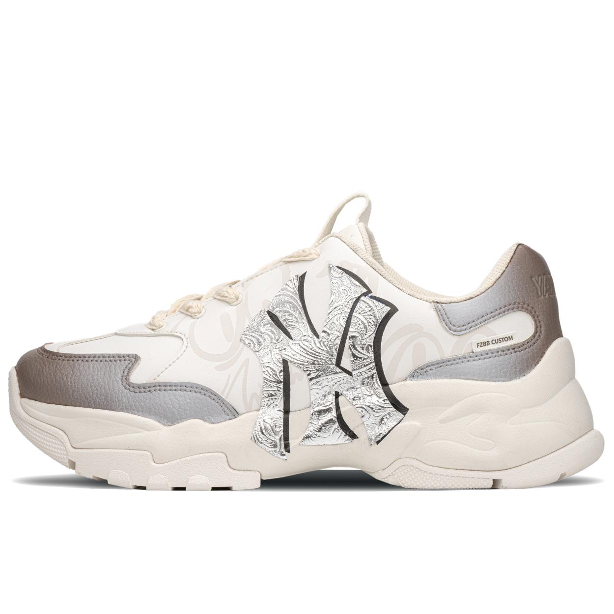 MLB Big Ball Chunky Abrasion Resistant Abrasion Resistant Low top Chunky Sneakers Unisex Khaki Brown 32SHC1011-50I(TeamA-) 37.5