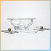 Restaurant Hot Pot Alcohol Stove Square Glass Buffet Stove Compartmentalized Flip Top Food Heating Container