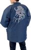 Aiai Men's Denim Padded Hanten Jacket with Back Embroidery (Tiger/Navy)