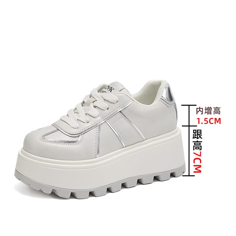 

2025 German training shoes inner height increase platform women s shoes spring new women s casual single shoes white shoes children versatile 40