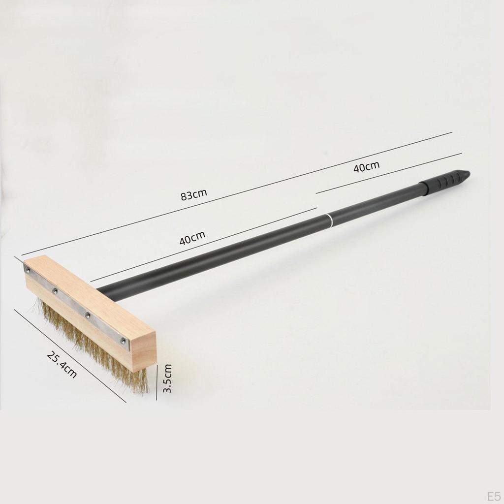 Long Pizza Oven Brush Aluminum Alloy Handle Grill Cleaner Barbecue Brushes for Campings