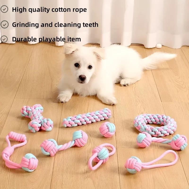 Durable Cotton Rope Ball Dog Toy for Large and Small Dogs Interactive Chew Toy for Aggressive Chewers Bite Resistant