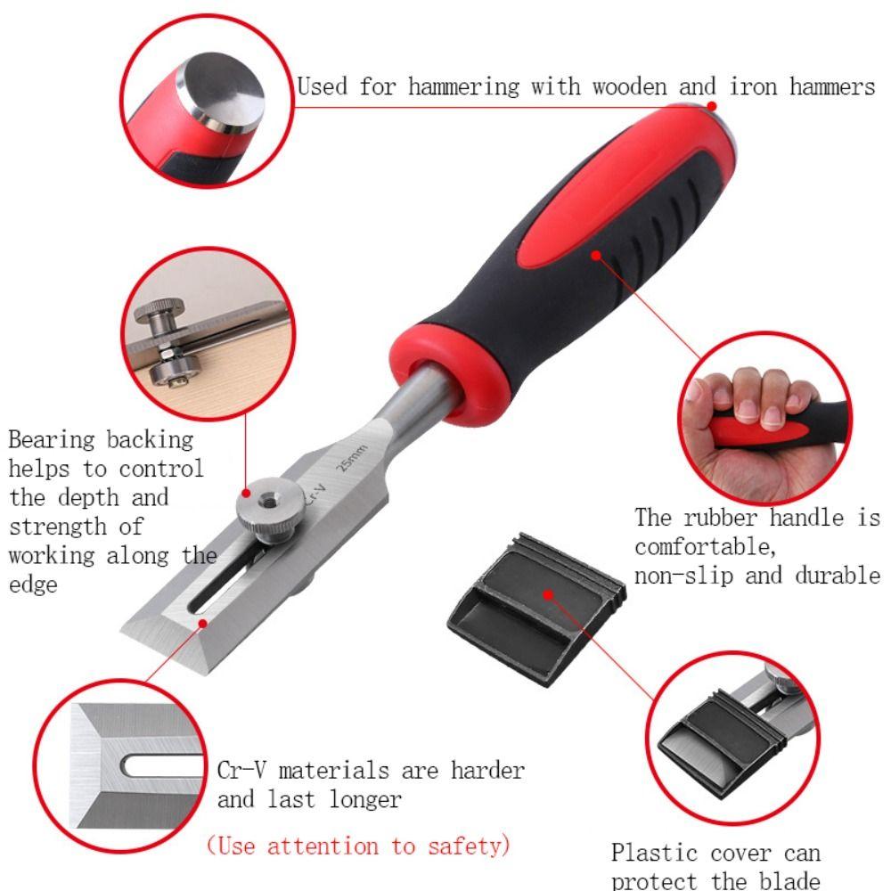 9 Inch Wood Carving Tool with Limiter Flat Spatula Durable Manual Plow Bit  Woodworking