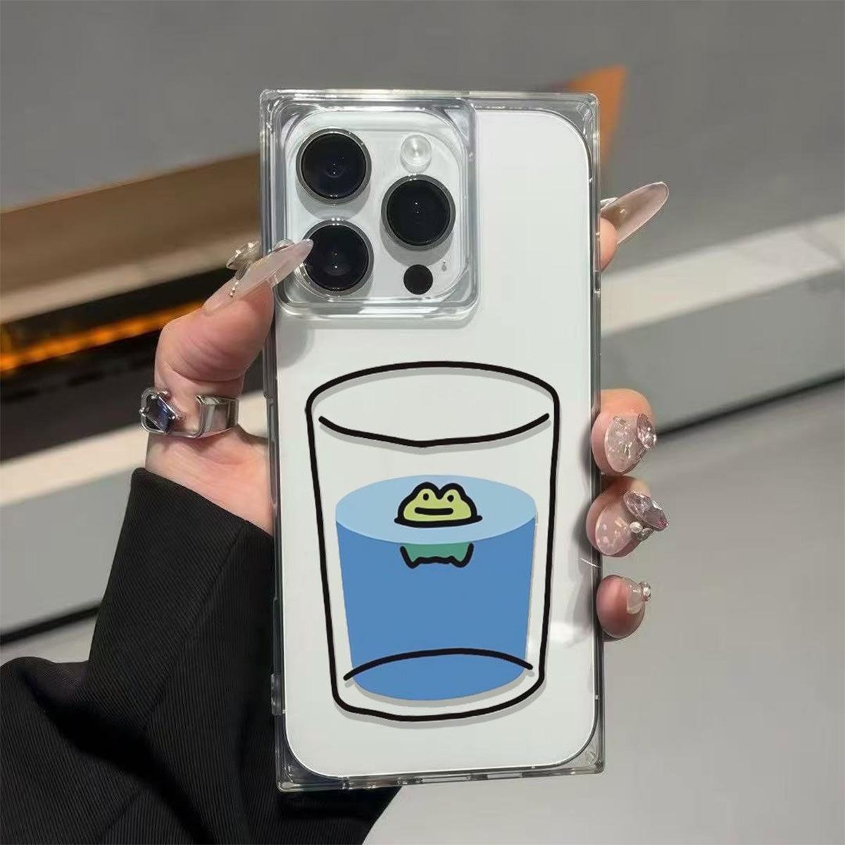 

For IPhone16pro Ice Crystal Cube Mobile Phone Case with Hanging Chain for Apple Mobile Phone Case Magnetic Air Bag Anti-fall Shell For iPhone 17PROMAX