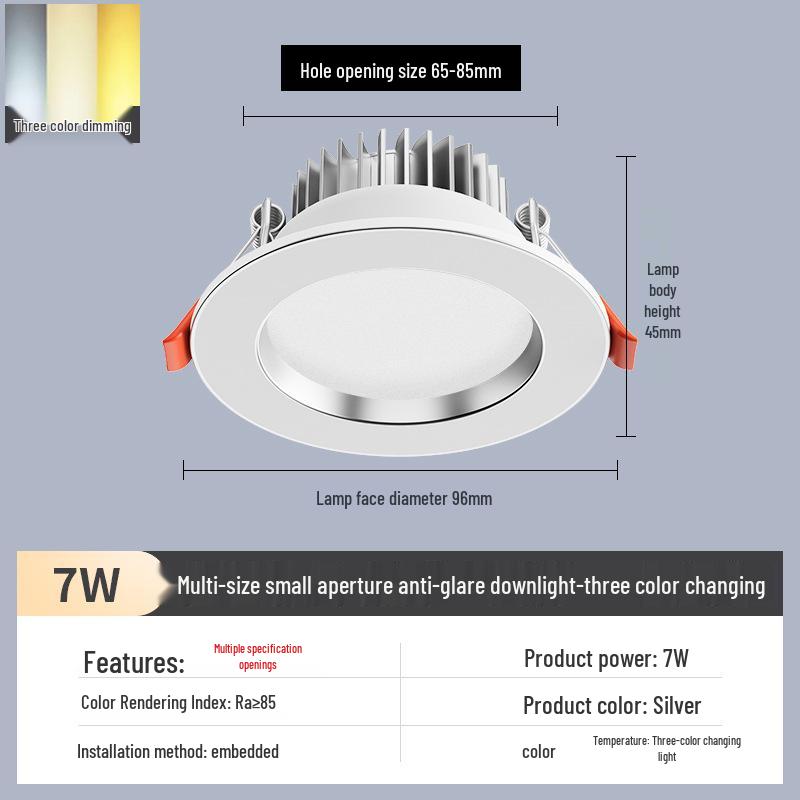 2-Inch Recessed Spotlight: Small Downlight for Ceiling In Living Room, Bullseye Hole Design, Opening Size 55.5cm X 606.5cm