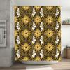 Luxury Gold Floral Shower Curtain Perfect Addition For Your Bathroom Decor! 180X240Cm Waterproof Fabric With Rod Pocket Holes Co