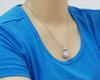 Damen Personalisierte Geldbeutel Anhänger Halskette Platinplattiert Retro Kugelkette Silberschmuck