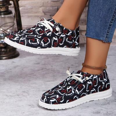 Summer Women's Flat Fashion Pattern Designer Casual Lace-Up Loafers Zapatos De Mujer Slip-On Outdoor Running Sneakers Large Size