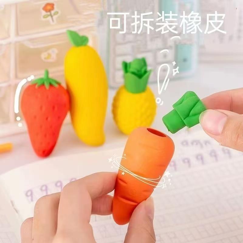 Kawai Stationery Creative Fruit Eraser Student Big Mac Cleans Crumbs Less Fun Cute and Easy To Wipe Office School Supplies