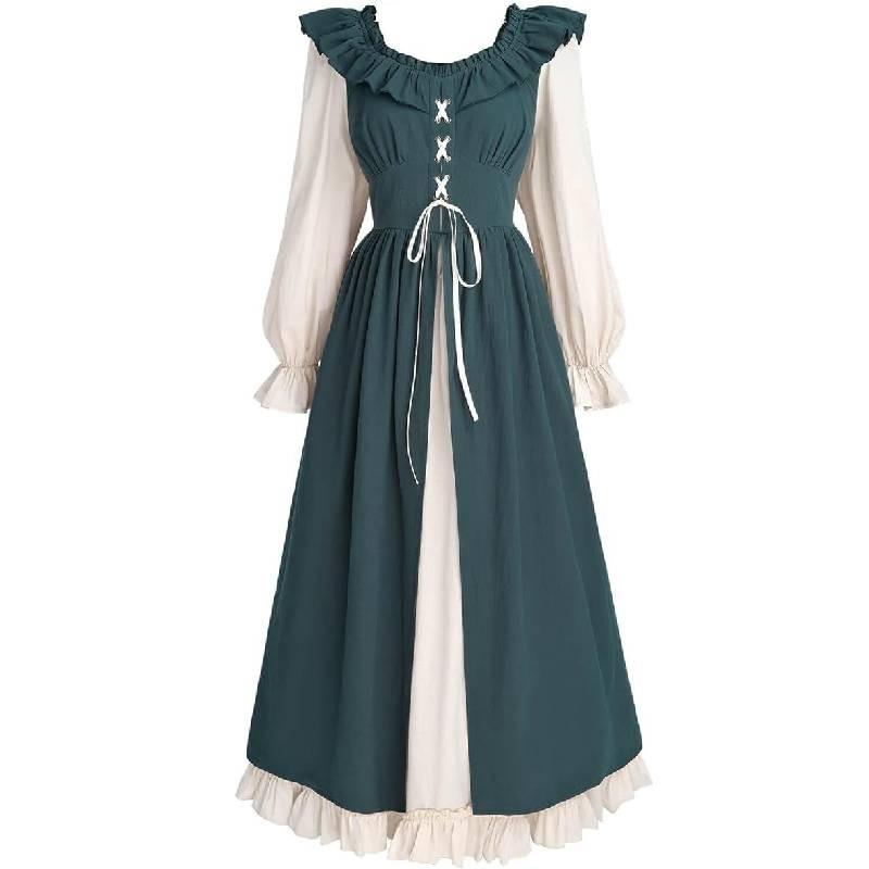 Medieval Renaissance The Lotus Long Sleeves Dresses Cosplay Costume Clothes