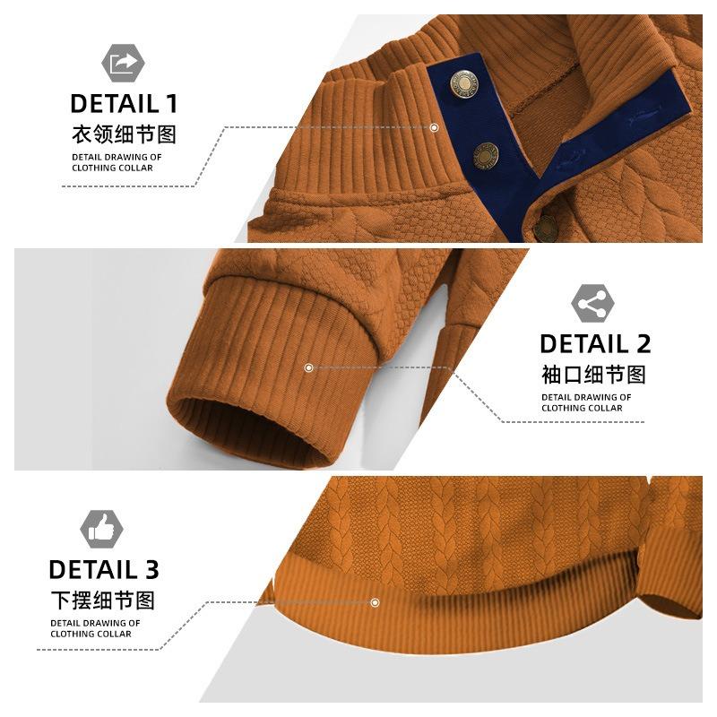 TEMU Trendy Fashion New Jacquard Buckle Henry Spring and Autumn Long-sleeved Cloth Embroidered Sweater