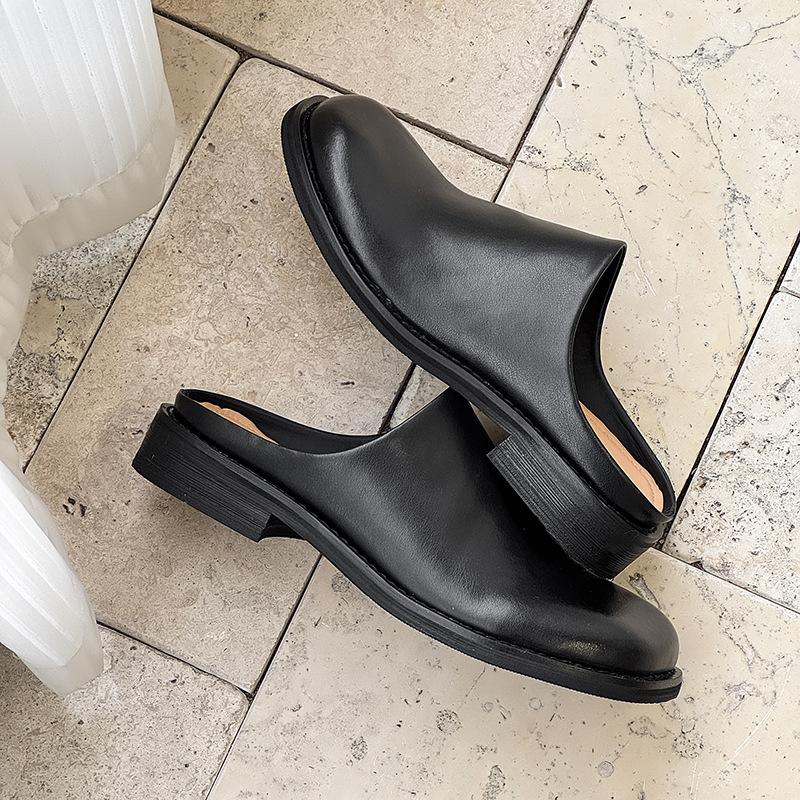 Taschenkopfbodenleder coole Hausschuhe lässige Birkenstock-Hausschuhe großer Kopf höhenverstellende Derby-Schuhe für Paare getragene Halbschuhe