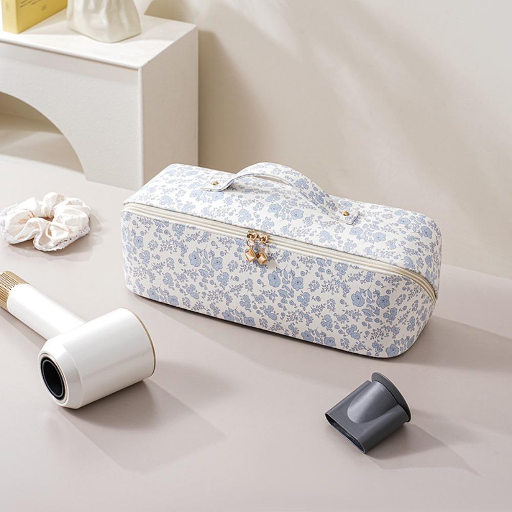 Large Capacity Hair Dryer Storage Bag PU Leather Carrying Case New Curler Storage Bag  Travel Use
