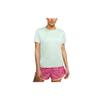Nike T Shirts Women's Teal Crew Neck Moderate Straight Fit AJ8122-394