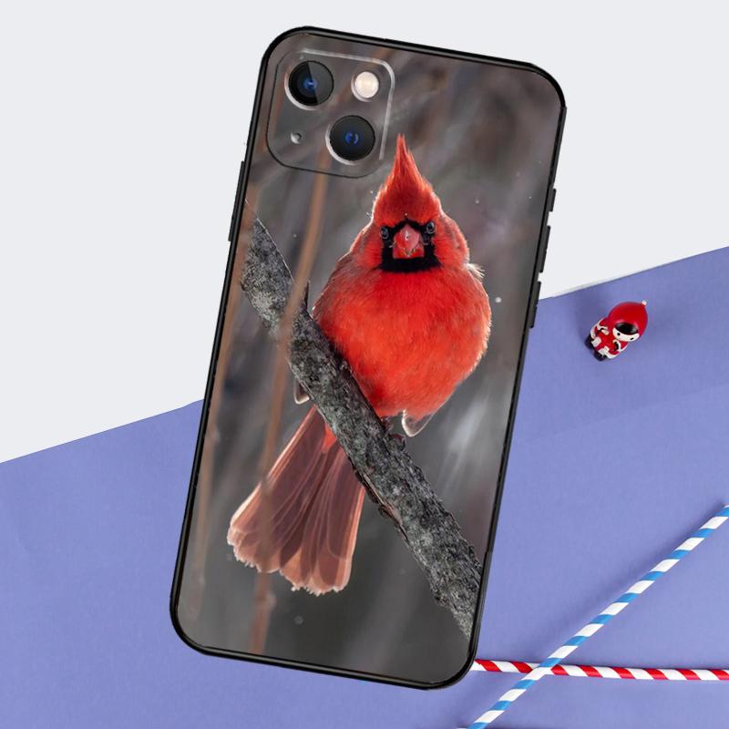 Cardinal Red Bird Phone Case For iPhone 16 Pro Max 11 13 14 15 Pro Max 12 Mini XR 16 15 Plus 16e Back Cover