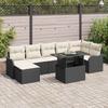 Garden Sofa Set with Cushions 8 pcs Black Poly Rattan