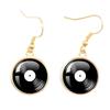 Classic Vintage Vinyl Records Rretro Phonograph Rrecord Dome Glass Ladies Earrings Music Lover Gifts Music Record Disc Earrings