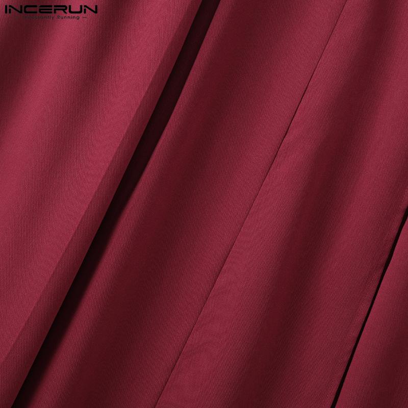 INCERUN Herren Hohe Taille Reißverschluss Lang Plissiert Lässig Schlitze Schwing Kilt Röcke