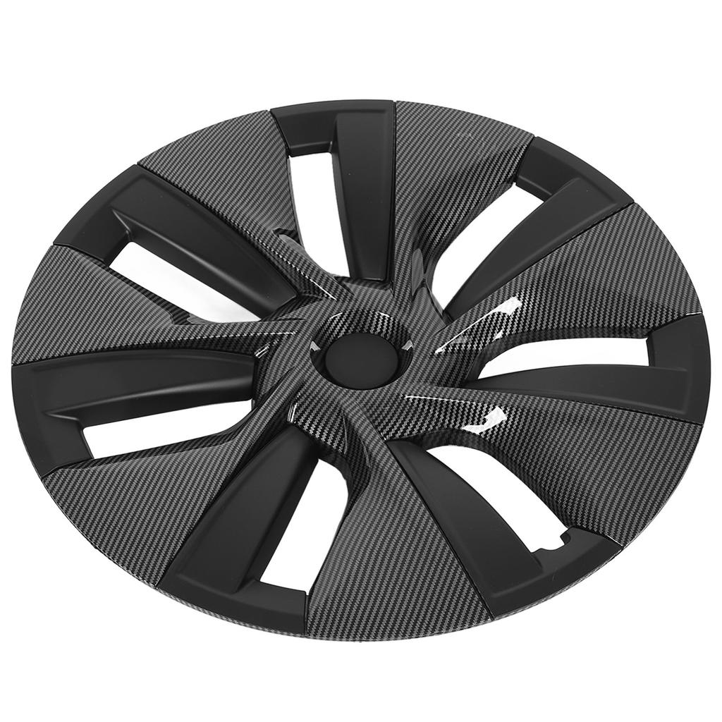 4 Pcs 19in Wheel Hub Cover Cap Fully Wrap Hubcap Rim Protector Trim Replacement for Tesla Model Y 2020‑2023 Carbon