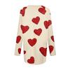 Women's Fashionable Casual Long,Sleeved Valentine's Day Print V,Neck Mid,Length Top