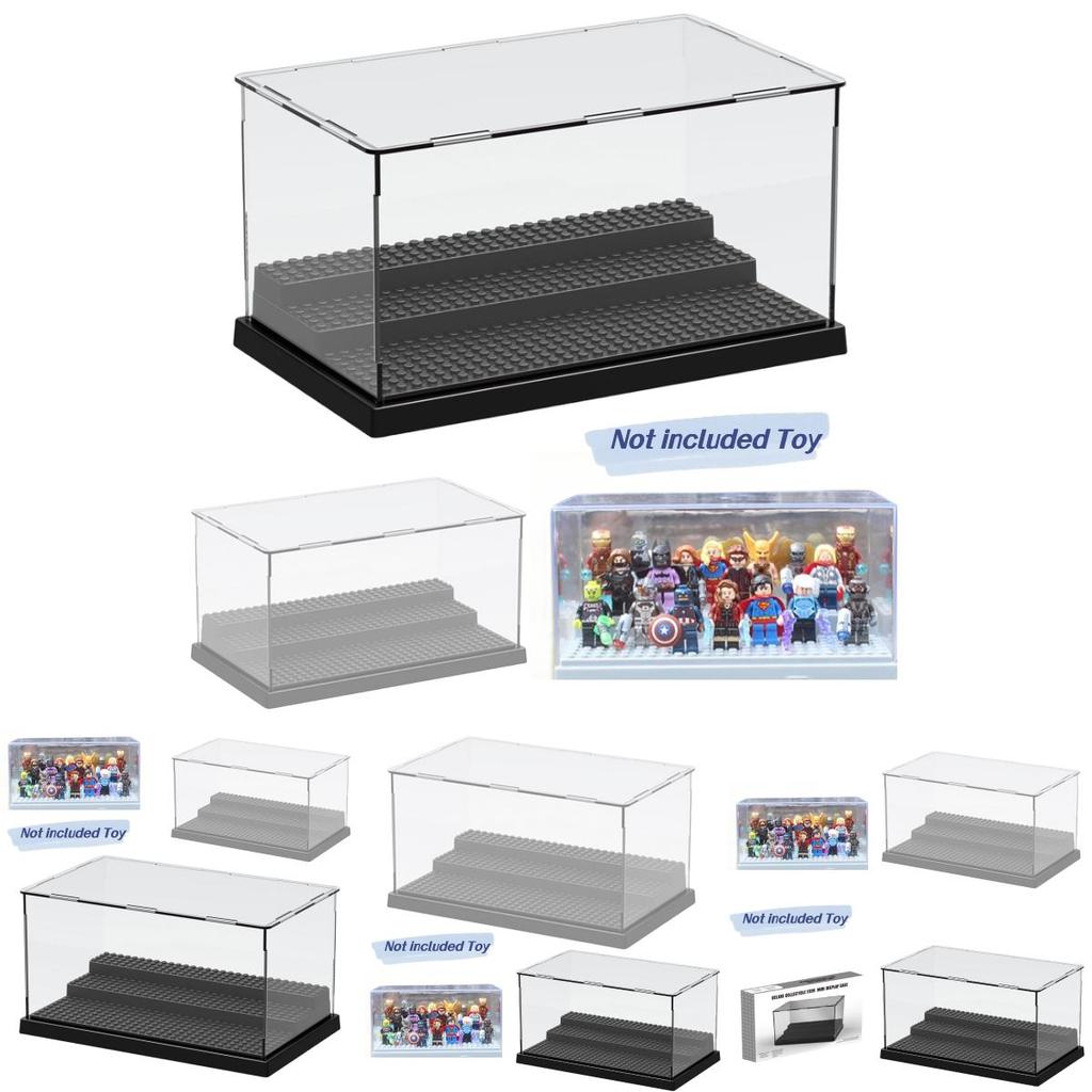 Multicolor Base With Transparent Panel Diy Building Block Display And Storage Box