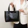 Stylish Women's Tote Bag, Retro Crocodile Pattern Handbag Shoulder Bag, Suitable for Shopping, Dating, Outings, Work Commuting