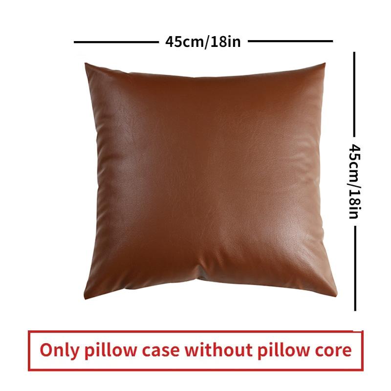 1pc Modern Faux Leather Throw Pillow Covers for Living Room,Bedroom, Sofa, Car, and Home Decor Durable Pillow