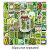 50 Sour Cucumber Cartoon Stickers Personalized Funny Food Decorative Water Cup Computer Suitcase Creative Stickers