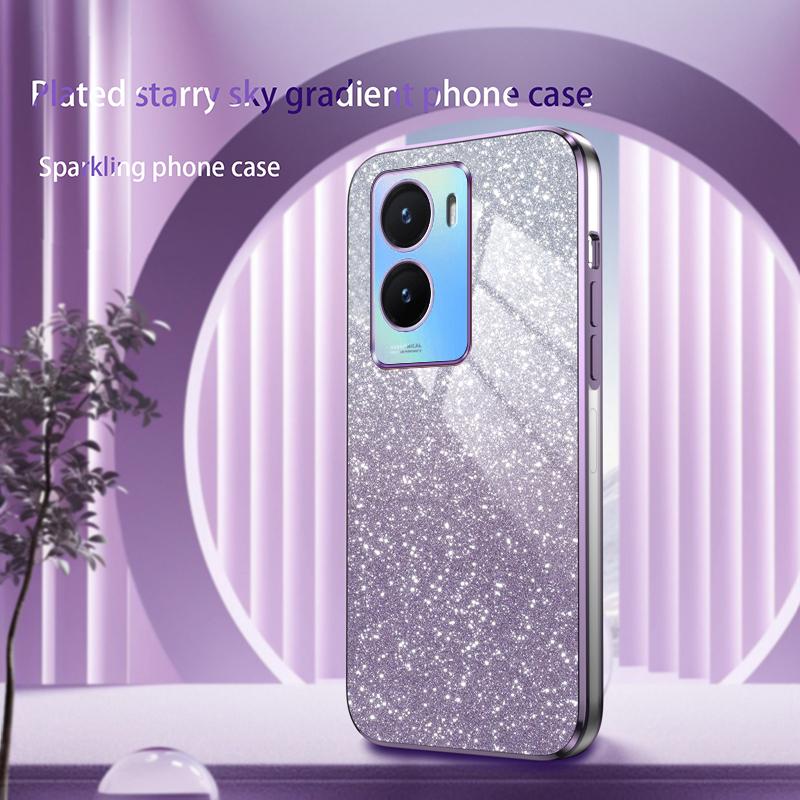 For VIVO Y35 2022 Luxury Electroplated Glitter Phone Case For Vivo Y35 2022 Case Shockproof Clear Soft TPU Back Protective Cover