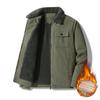 Corduroy Work Jacket for Winter Men's Plush Thickened Lamb Velvet Collar Jacket for Middle-aged and Elderly Cotton Clothing