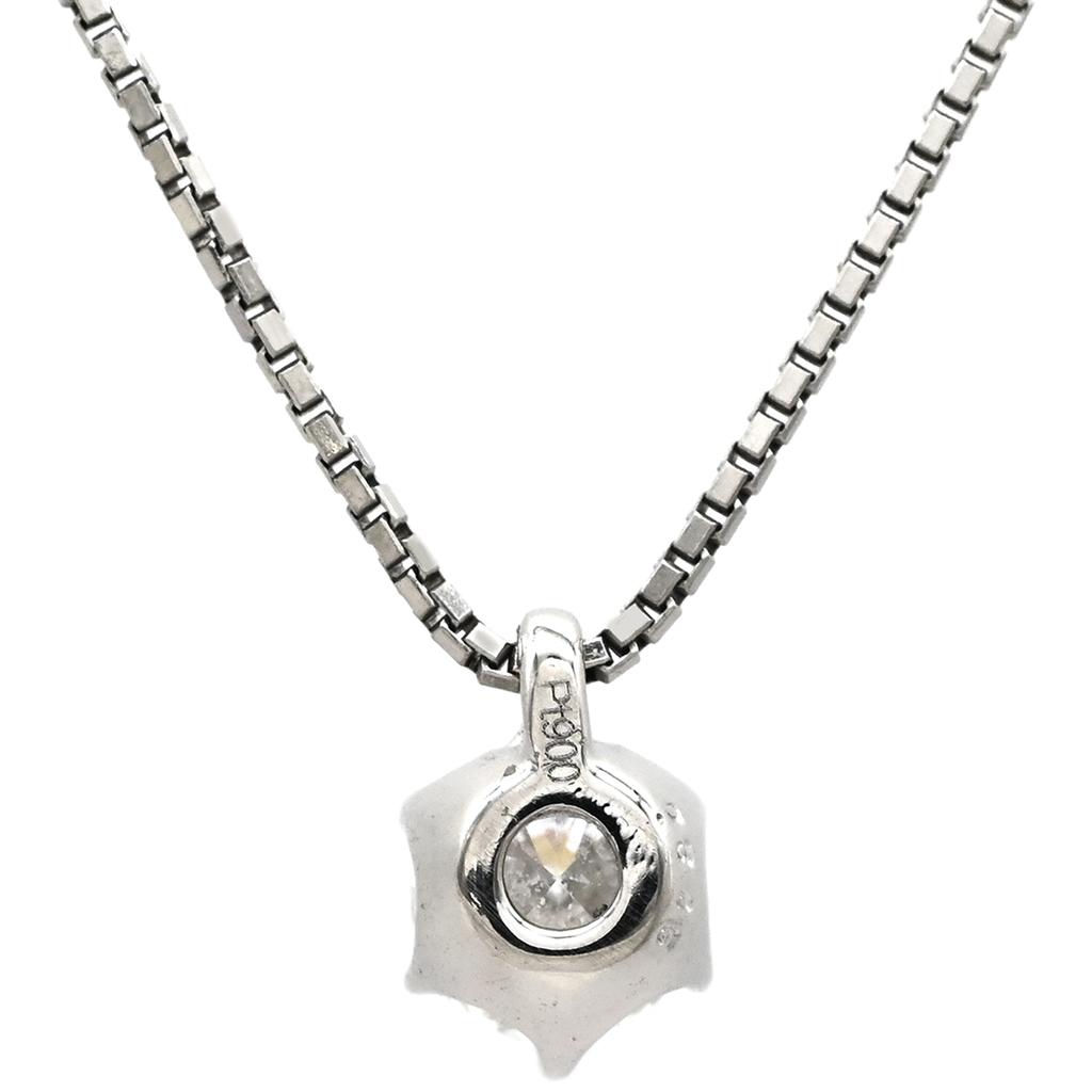 NON BRAND - Solitaire Diamond G SI1Necklace Pt900/diamond Array