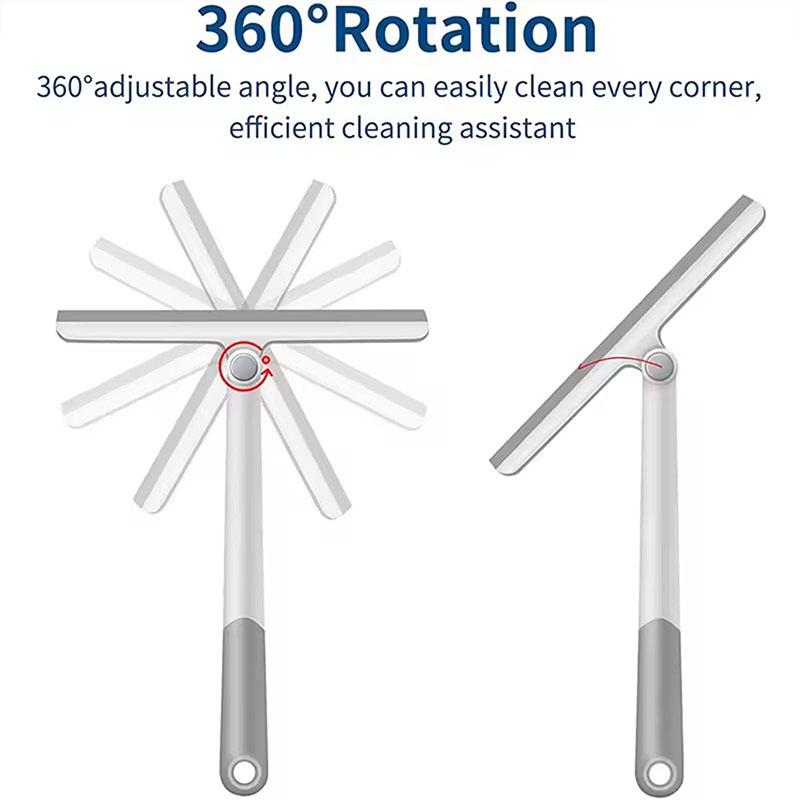 360 Degree Rotatable Shower House Squeegee Glass Wiper Scraper Squeegee Cleaner Silicone Holder Mirror Window Cleaner Scraper