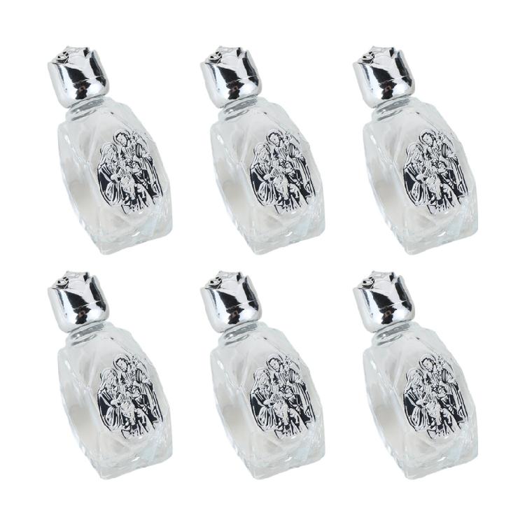 6 st heligtvattenskärl Glasflaskor med korkar Återanvändbara Dopaccessoarer för Kyrklig Händelse Eteroljedispensrar