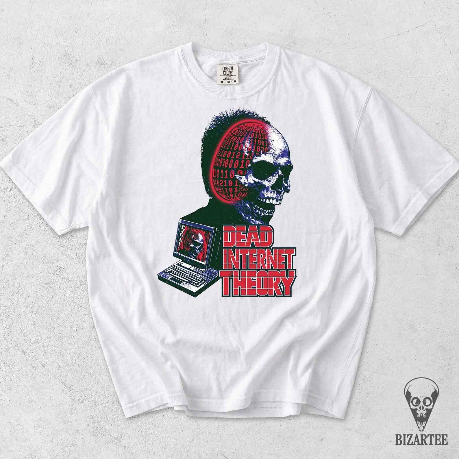 Dead Internet Theory Tshirt, Weirdcore Conspiracy Horror Grunge Shirt L