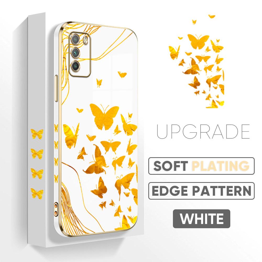 Colorful Printing Patterns Square Edge Pattern Casing Plated Phone Shell Luxury Plating Soft Phone Case for Huawei Honor Xiaomi Redmi