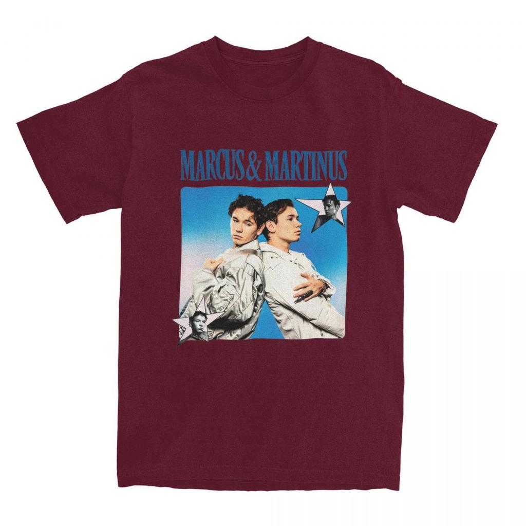 Marcus & Martinus Unforgettable Eurovision Song 2024 Men's T Shirts Tees Short Sleeve Crewneck T-Shirts 100% Cotton Clothing