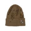 Autumn and Winter Warm Hat Women's Versatile Star Decoration Hole Knitted Hat Warm Ear Protector Wool Hat Men