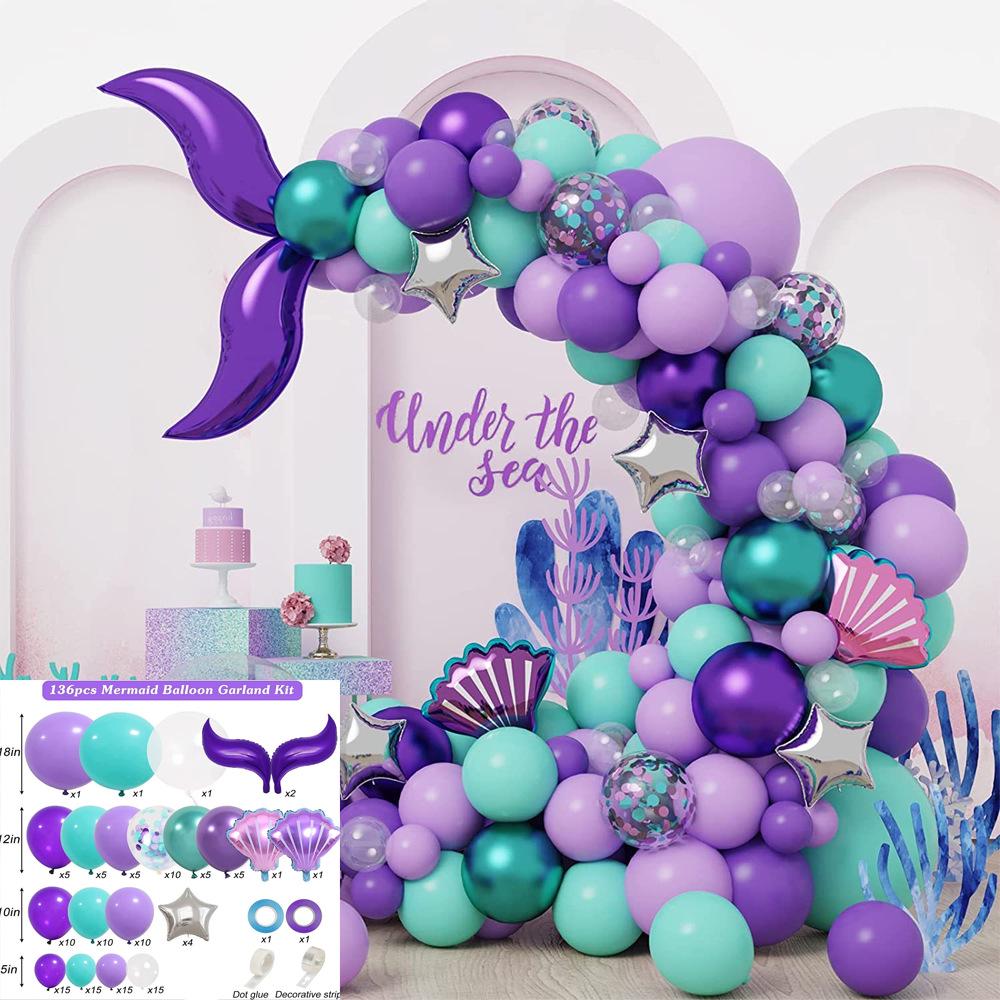 Mermaid Ocean Theme Balloon Garland Set for Birthdays and Weddings