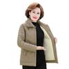 Autumn and Winter Thickened Loose Zipper Cotton Coat for Middle-aged and Elderly Women, Large Size Casual Winter Solid Color Cotton Coat