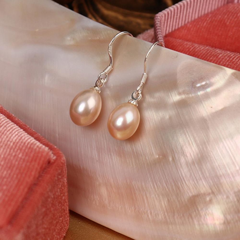 Retro Classic Small Fresh Simple Style Freshwater Pearl Earrings Water Drop Pearl S952 White Ear Hook 0.65g Random Color