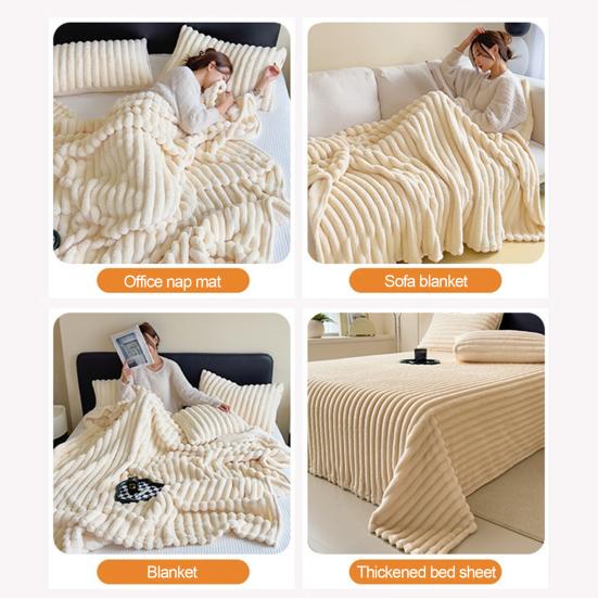 Yousheng Kids Throw Blanket Super Soft Imitation Rabbit-Fur Flannel Blanket Living Room Warm Blanket Home Decor