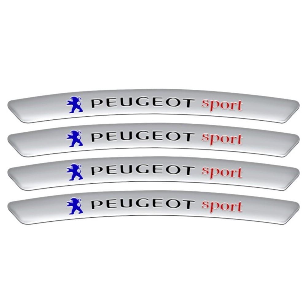 4Pcs Aluminum Auto Badge Accessories Car Wheel Rims Racing Stickers Decoration For Peugeot 206 3008 A308 307 106 407 208 207 2008