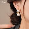 18k Real Gold Electroplated Triangular Geometric Pearl Earrings, Stud Earrings, Temperament Earrings.